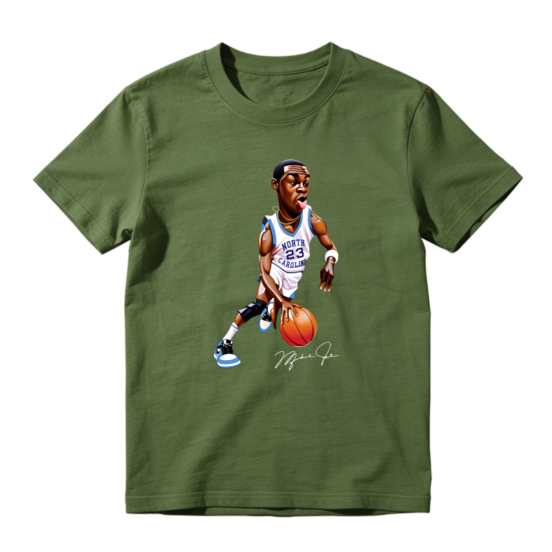 Basketball Player In Action Pose Sneaker T Shirt Matching Jordan 14 University Blue