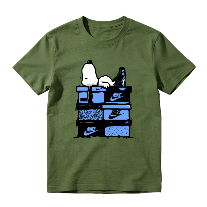 Snoopy Nike Shoes Stack Sneaker T Shirt Matching Jordan 14 University Blue