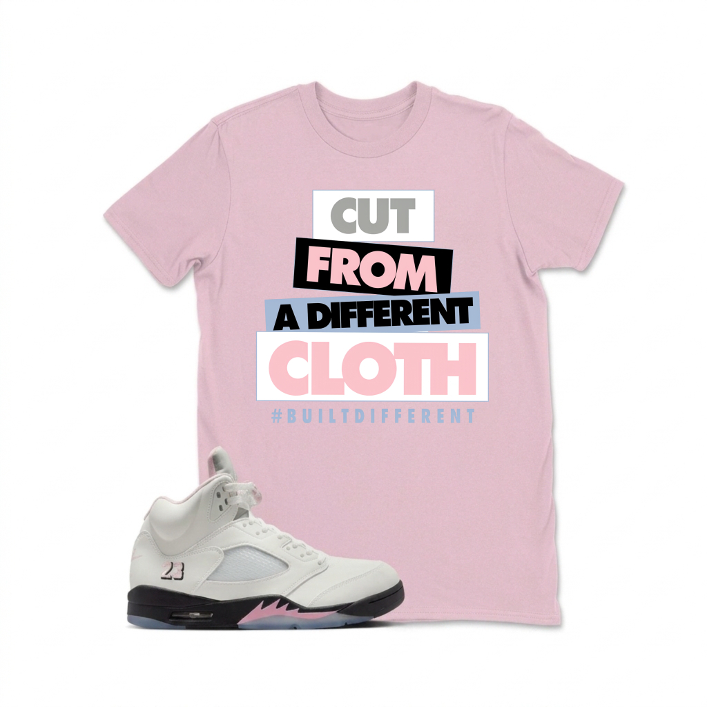 Cut From A Different Cloth Sneaker T Shirt Matching  Air Jordan 5 Retro OG AJ5 Medium Soft Pink