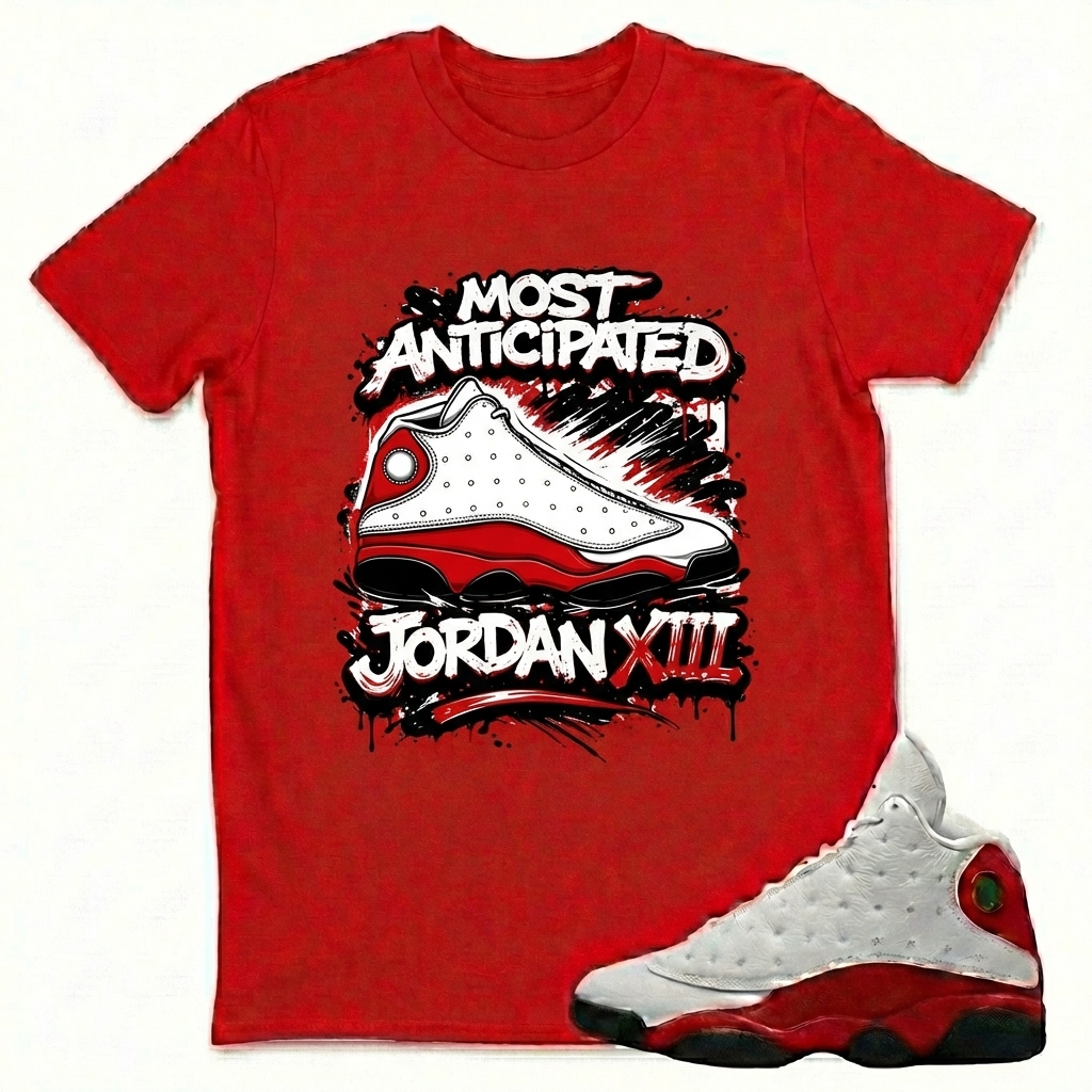 MOST ANTICIPATED Sneaker T Shirt Matching Jordan 13 OG Chicago Red/White