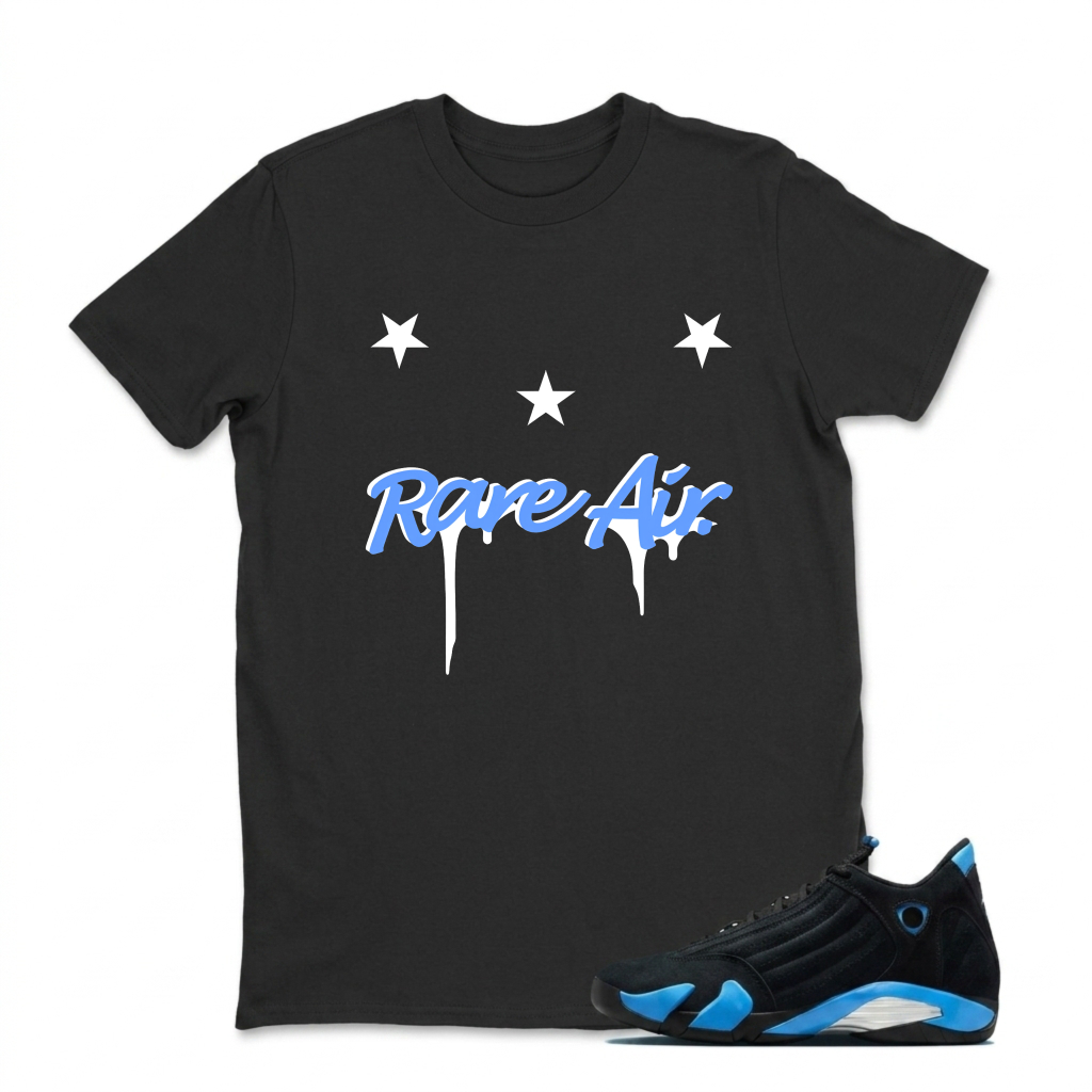 Rare Air Stars Drip Design Sneaker T Shirt Matching Jordan 14 University Blue