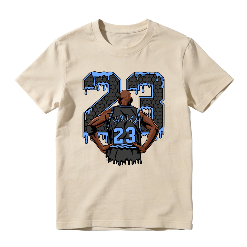 Number 23 Jordan Player Back View Shirt To Match Jordan 14 Black And University Blue Sneaker Match Shirt