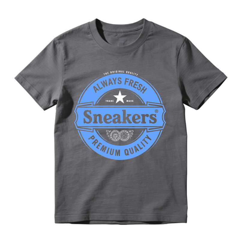 Always Fresh Sneakers Premium Quality Logo Shirt To Match Jordan 14 Black And University Blue - Sneaker Match Shirt