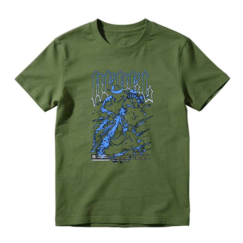 Rebel Rider Graphic Design Print Sneaker T Shirt Matching Jordan 14 University Blue