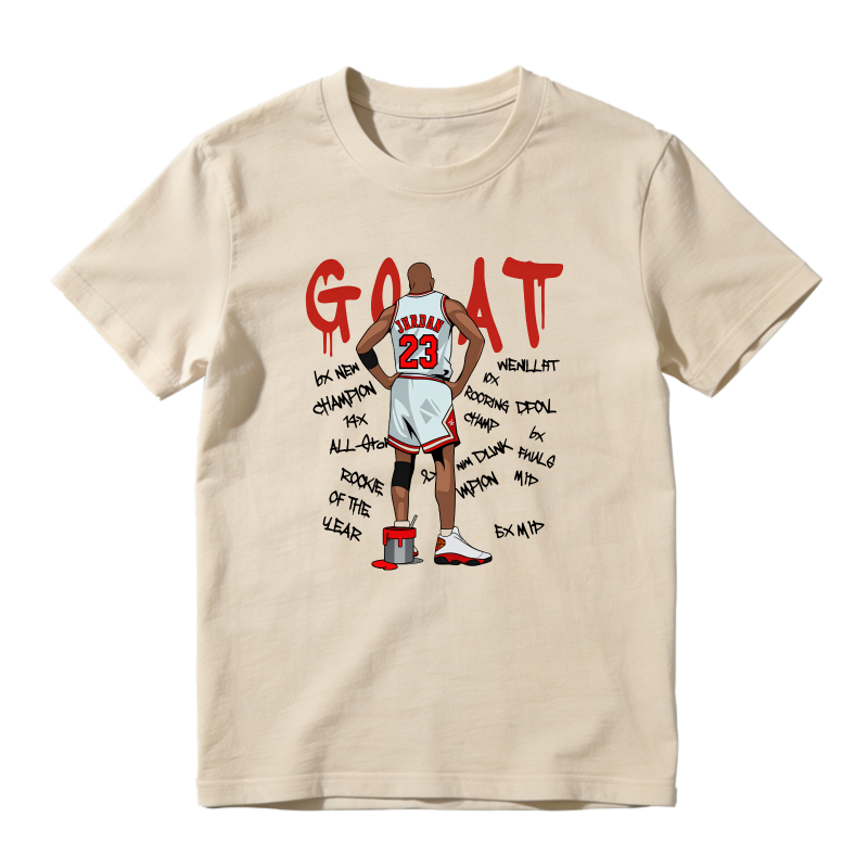 G O A T Michael Jordan 23 Chicago Bulls Champion All Star Rookie Of The Year Shirt To Match Air Jordan 13 Chicago Sneaker Match Shirt