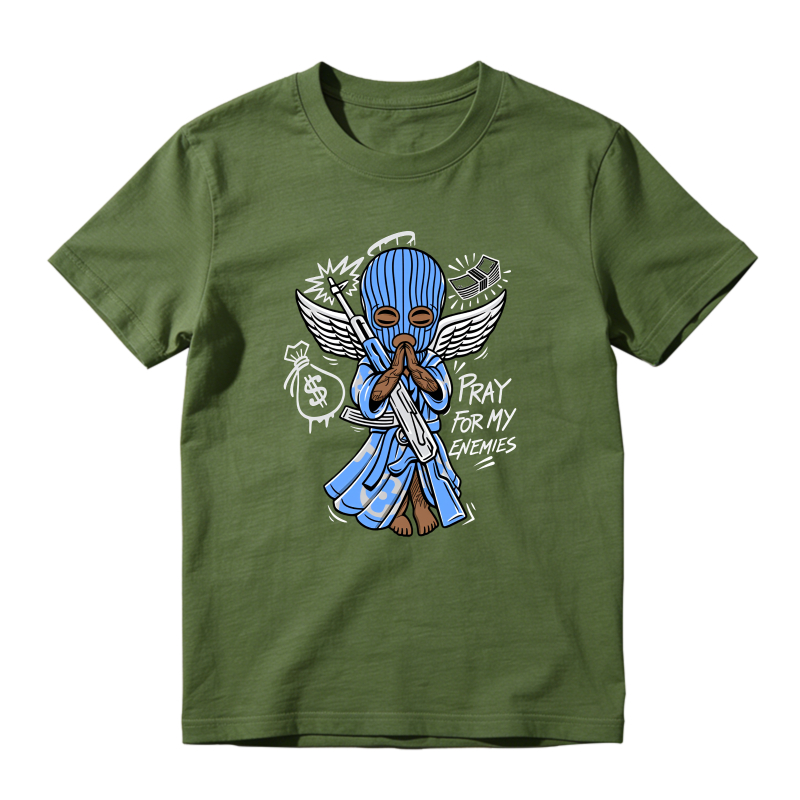 Blue Angel With Wings And Gun Sneaker T Shirt Matching Jordan 14 University Blue