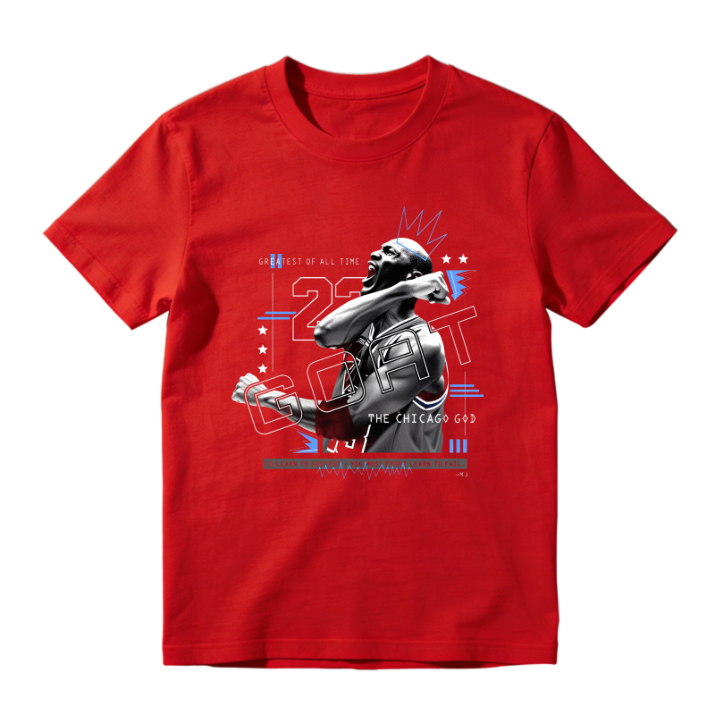 Michael Jordan 23 G O A T Chicago God Shirt To Match Jordan 14 Black And University Blue Sneaker Match Shirt