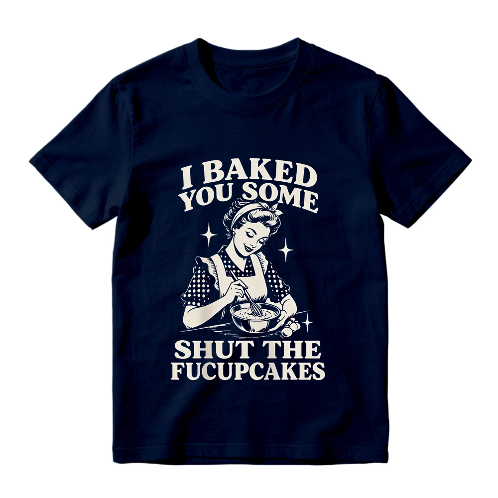 Retro Baking Lady Graphic T-Shirt, Funny Baker Cupcake Tee