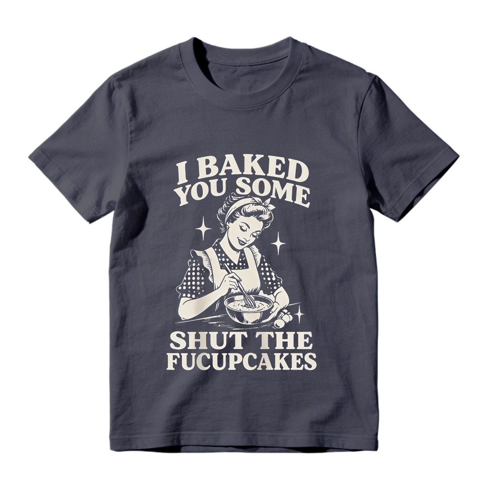 Retro Baking Lady Graphic T-Shirt, Funny Baker Cupcake Tee