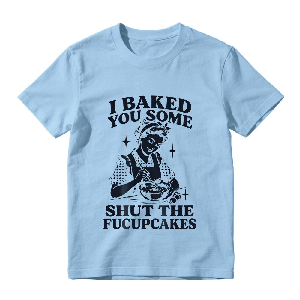 Retro Baking Lady Graphic T-Shirt, Funny Baker Cupcake Tee
