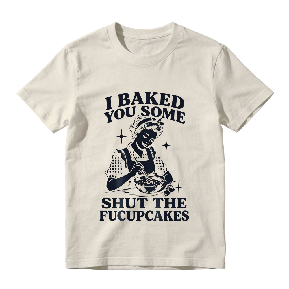 Retro Baking Lady Graphic T-Shirt, Funny Baker Cupcake Tee