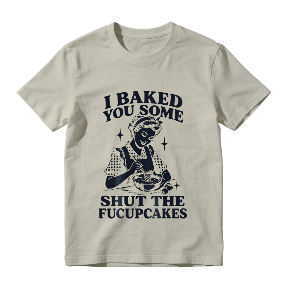 Retro Baking Lady Graphic T-Shirt, Funny Baker Cupcake Tee