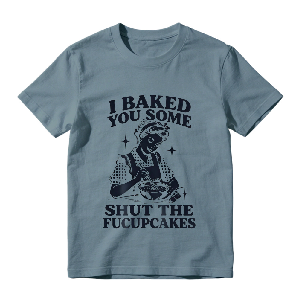 Retro Baking Lady Graphic T-Shirt, Funny Baker Cupcake Tee