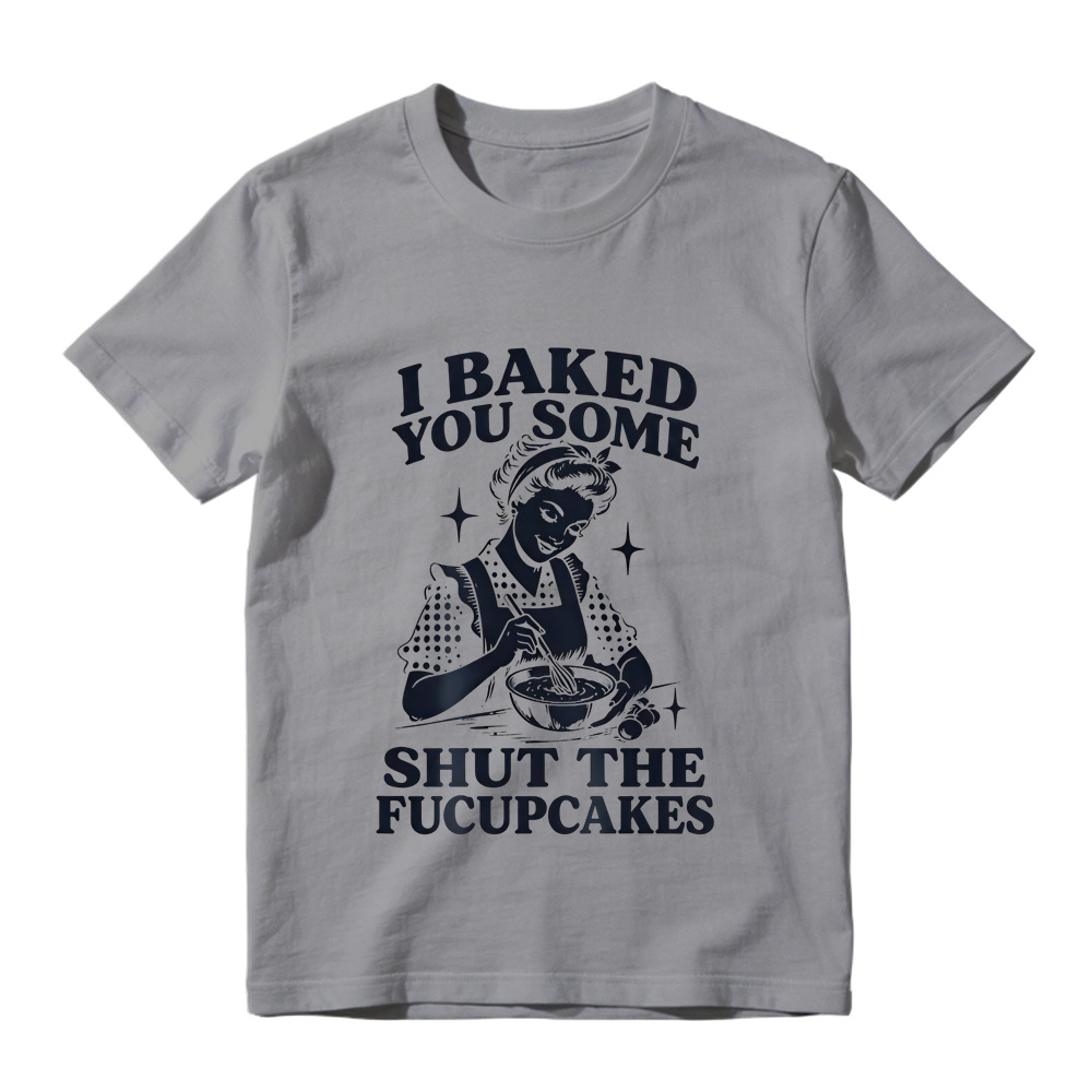 Retro Baking Lady Graphic T-Shirt, Funny Baker Cupcake Tee
