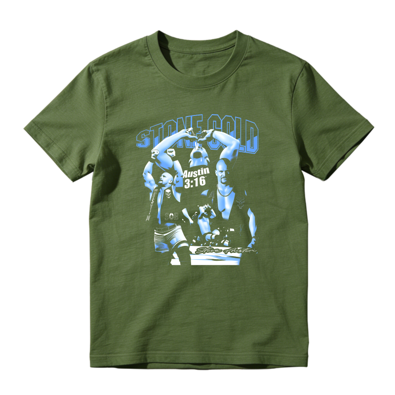 Stone Cold Wrestling Action Scene Sneaker T Shirt Matching Jordan 14 University Blue