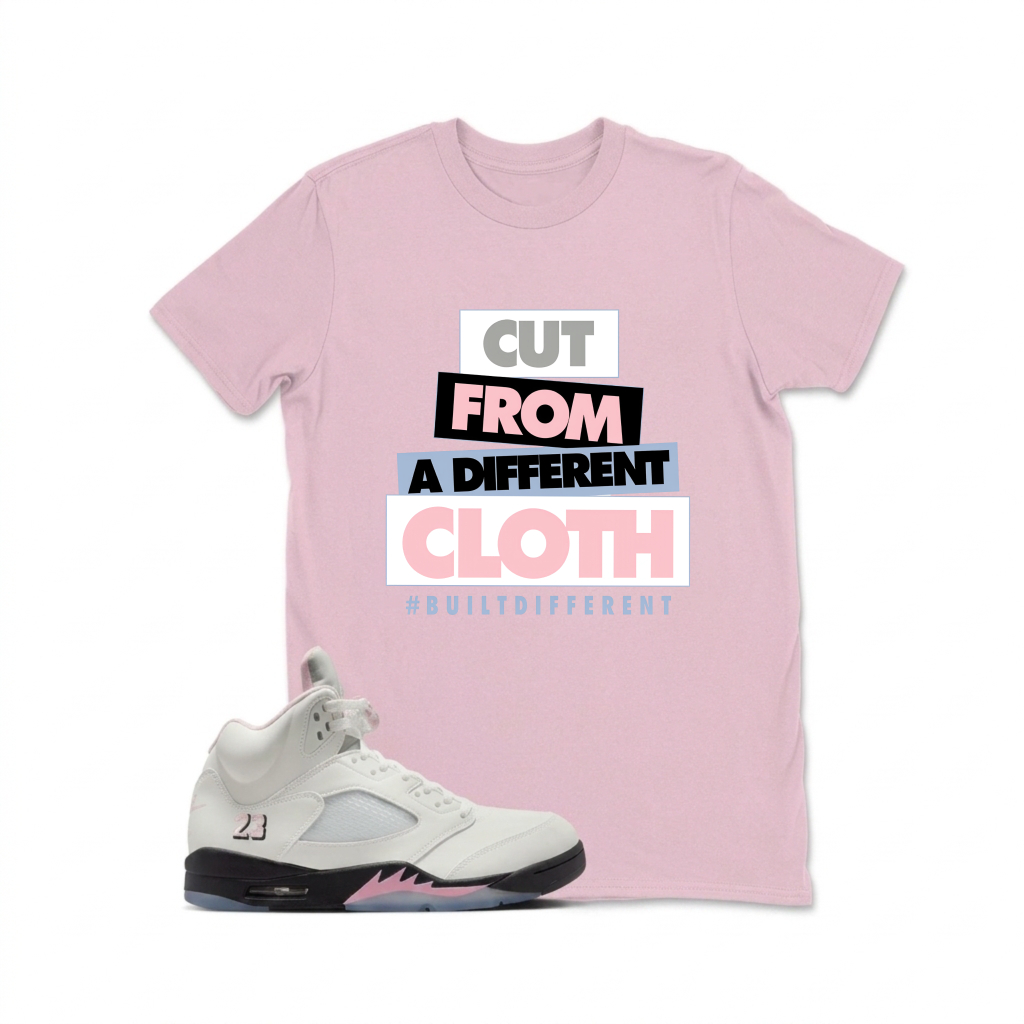 Cut From A Different Cloth Sneaker T Shirt Matching  Air Jordan 5 Retro OG AJ5 Medium Soft Pink