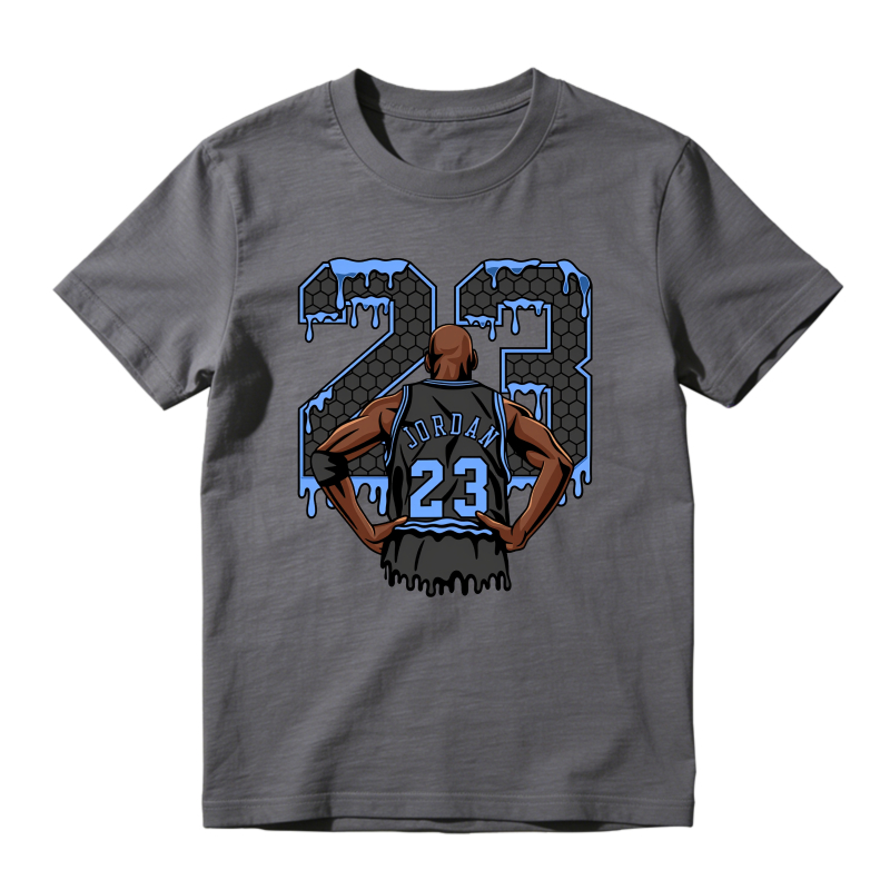 Number 23 Jordan Player Back View Shirt To Match Jordan 14 Black And University Blue Sneaker Match Shirt