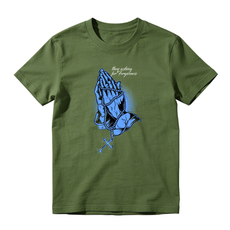 Praying Hands With Cross And Rosary Sneaker T Shirt Matching Jordan 14 University Blue