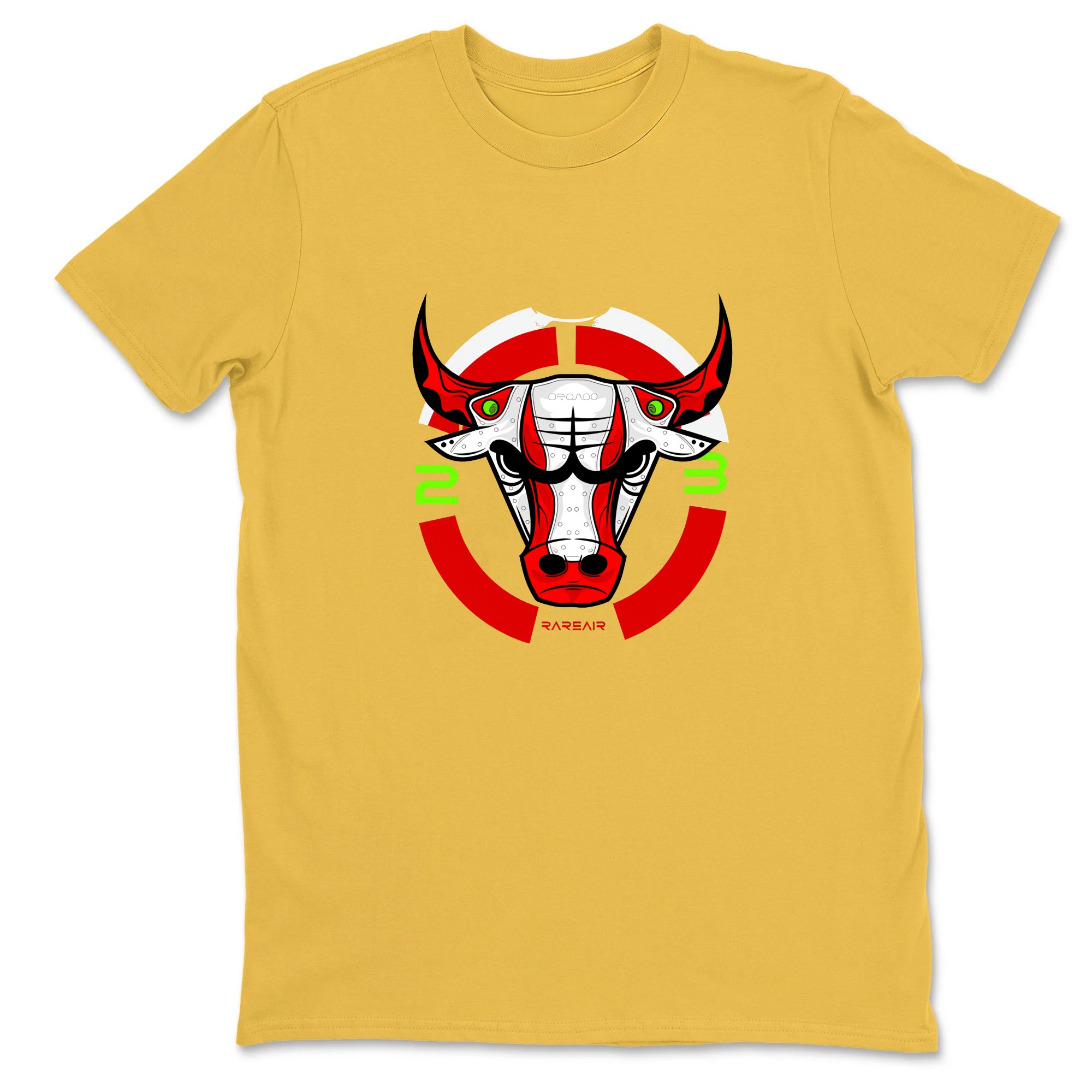 Bull Head With Red Horns And Numbers Sneaker T Shirt Matching Jordan 13 OG Chicago Red/White