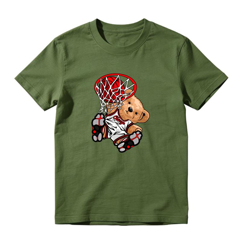 Teddy Bear Basketball Dunking Net Sneaker T Shirt Matching Jordan 13 OG Chicago Red/White