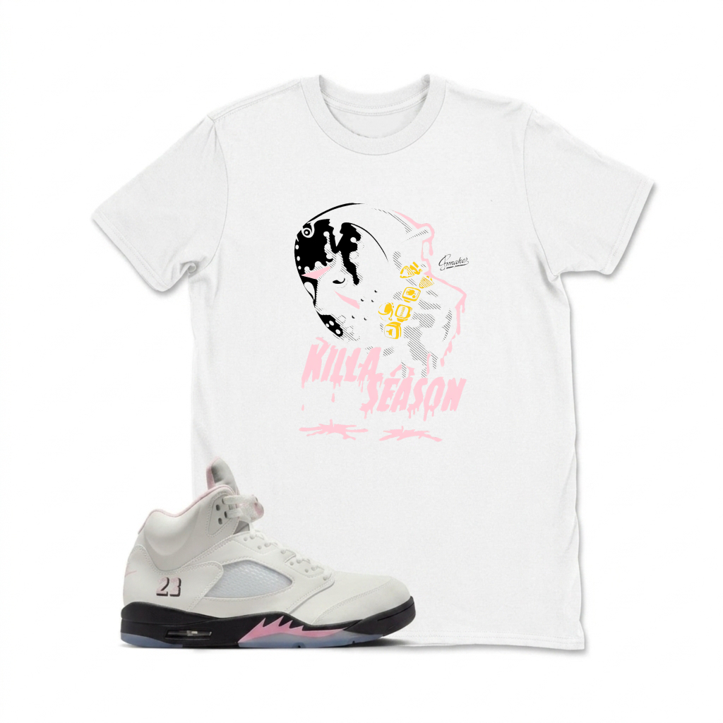 Killa Season Drip Design Sneaker T Shirt Matching  Air Jordan 5 Retro OG AJ5 Medium Soft Pink