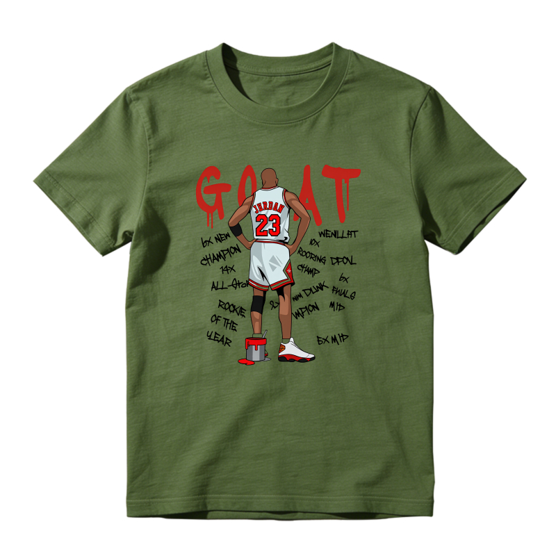 G O A T Michael Jordan 23 Chicago Bulls Champion All Star Rookie Of The Year Shirt To Match Air Jordan 13 Chicago Sneaker Match Shirt