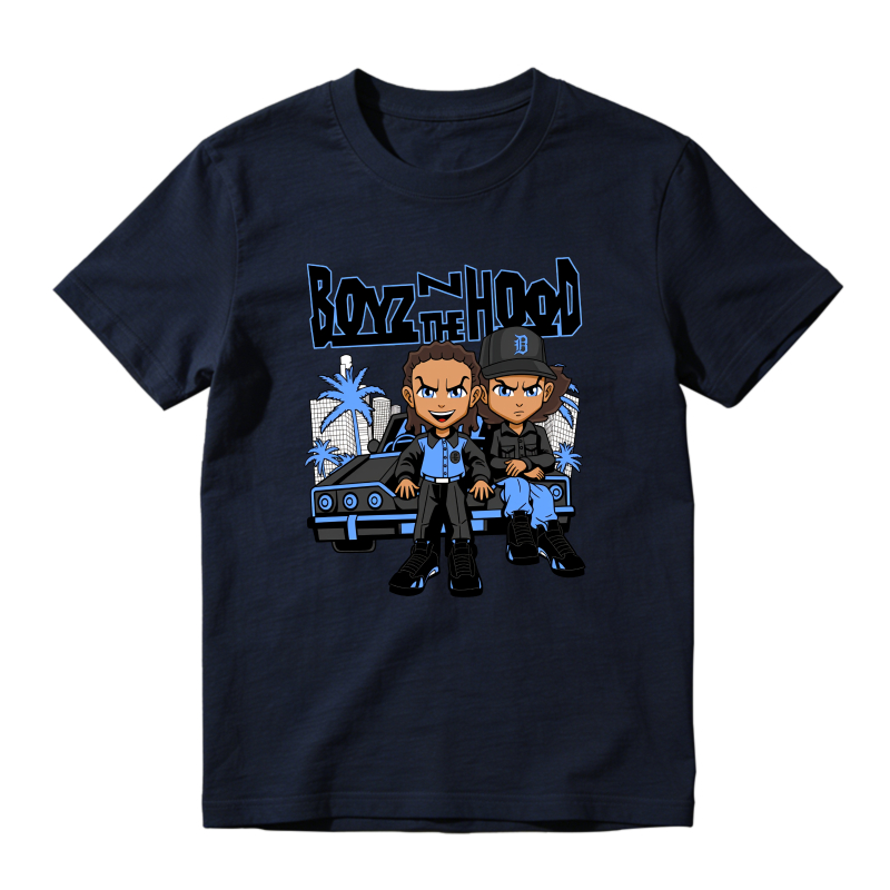 Boyz The Hood Cartoon Characters Car Sneaker T Shirt Matching Jordan 14 University Blue
