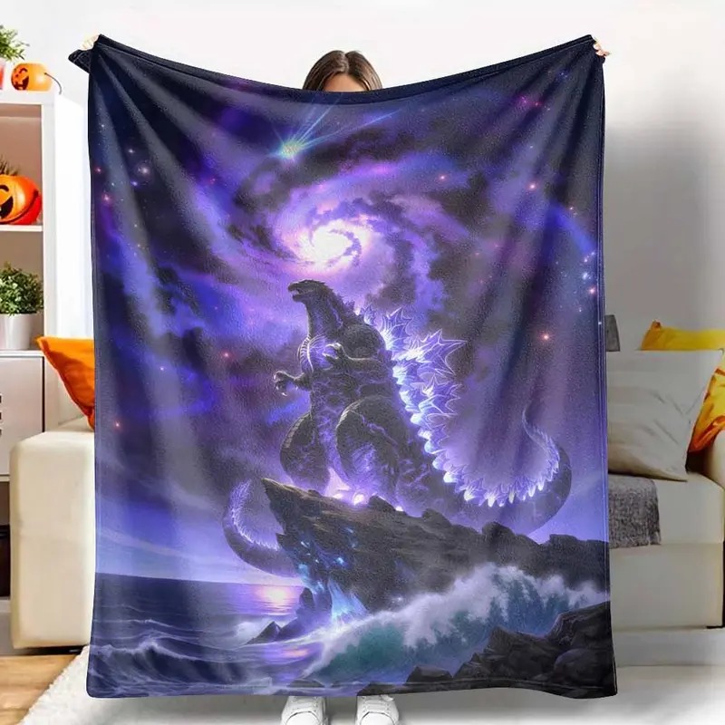 Fantasy Cosmic Dragon Nebula Print Flannel Throw Blanket Ultra Soft Wrinkle Resistant Holiday Gift