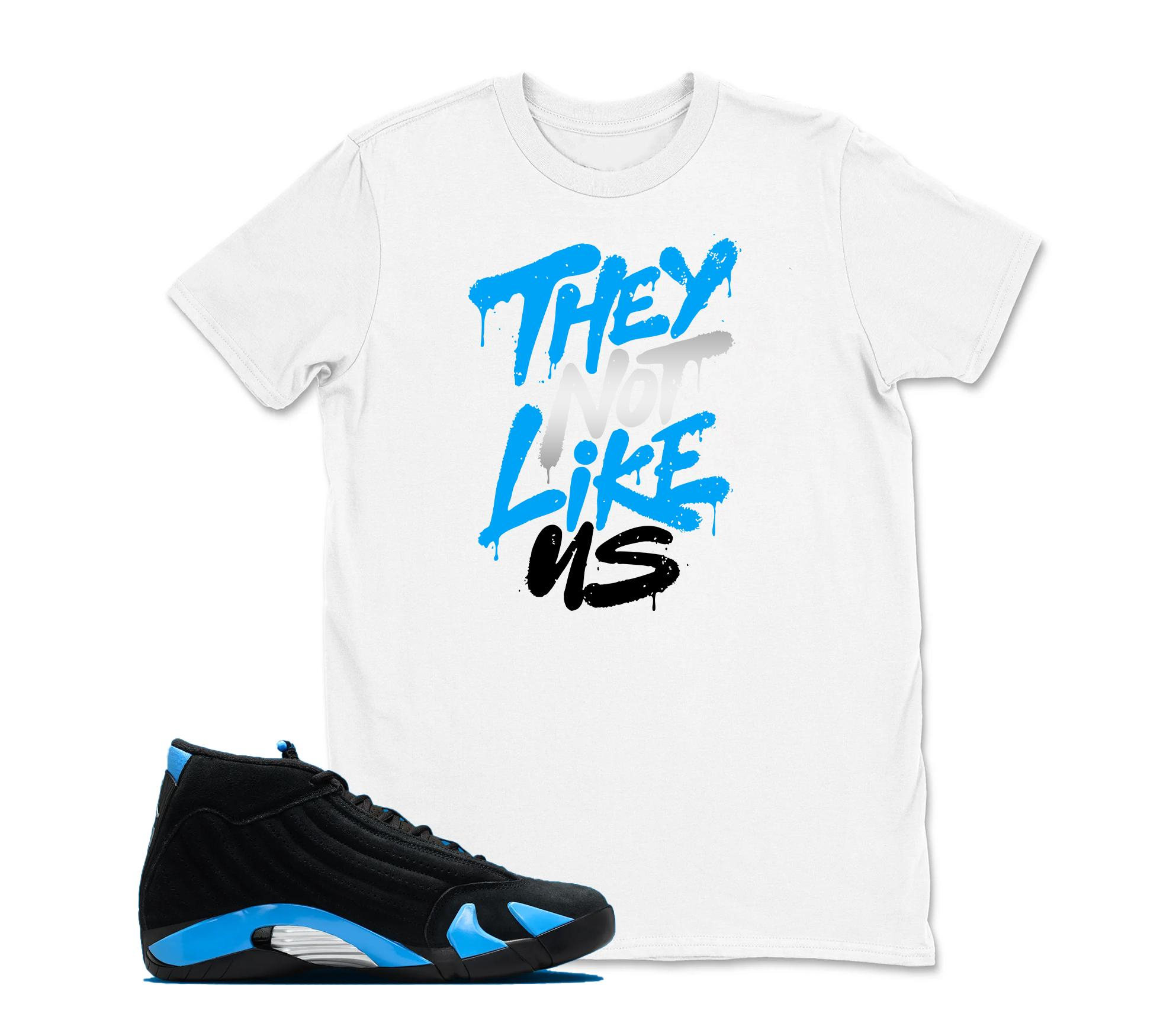 They note like US Sneaker Tees - Jordan 14 University Blue Matching Sneaker Tee Shirt Black