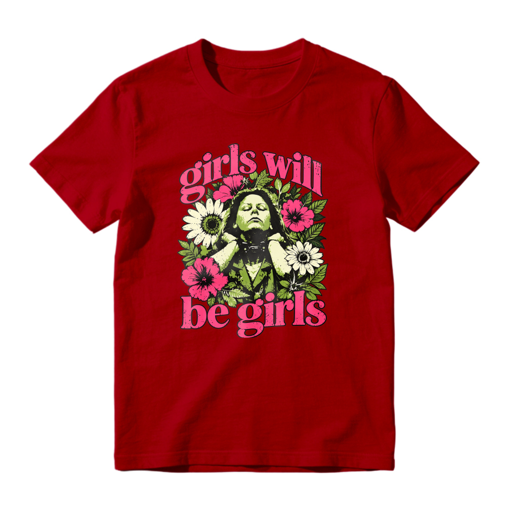 Girls Will Be Girls Floral Witch Graphic T-shirt