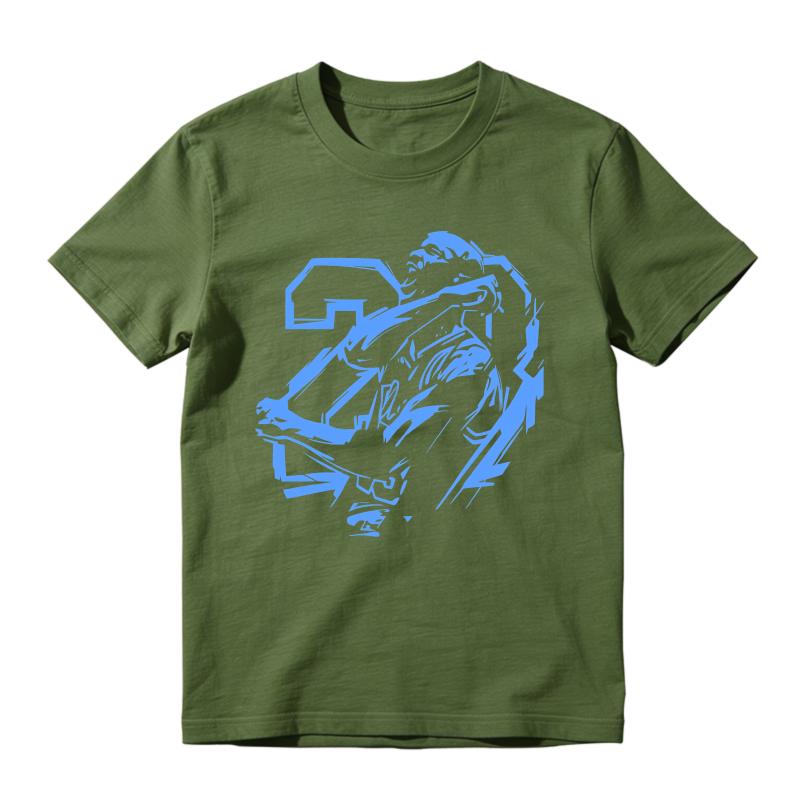 Blue Number Two Player Silhouette Sneaker T Shirt Matching Jordan 14 University Blue