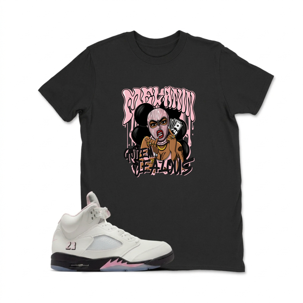 Pink Queen Cartoon Character Design Sneaker T Shirt Matching  Air Jordan 5 Retro OG AJ5 Medium Soft Pink