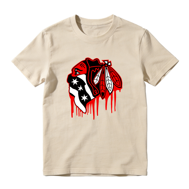 Chicago Blackhawks Logo Design Sneaker T Shirt Matching Jordan 13 OG Chicago Red/White