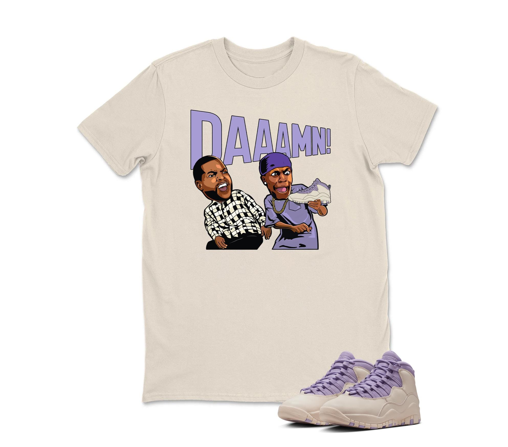 DAAAMN Sneaker T Shirt Matching Air Jordan 10 Retro "Hydrangeas"