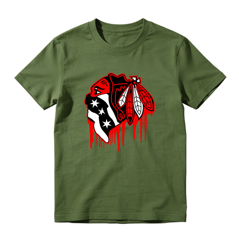 Chicago Blackhawks Logo Design Sneaker T Shirt Matching Jordan 13 OG Chicago Red/White