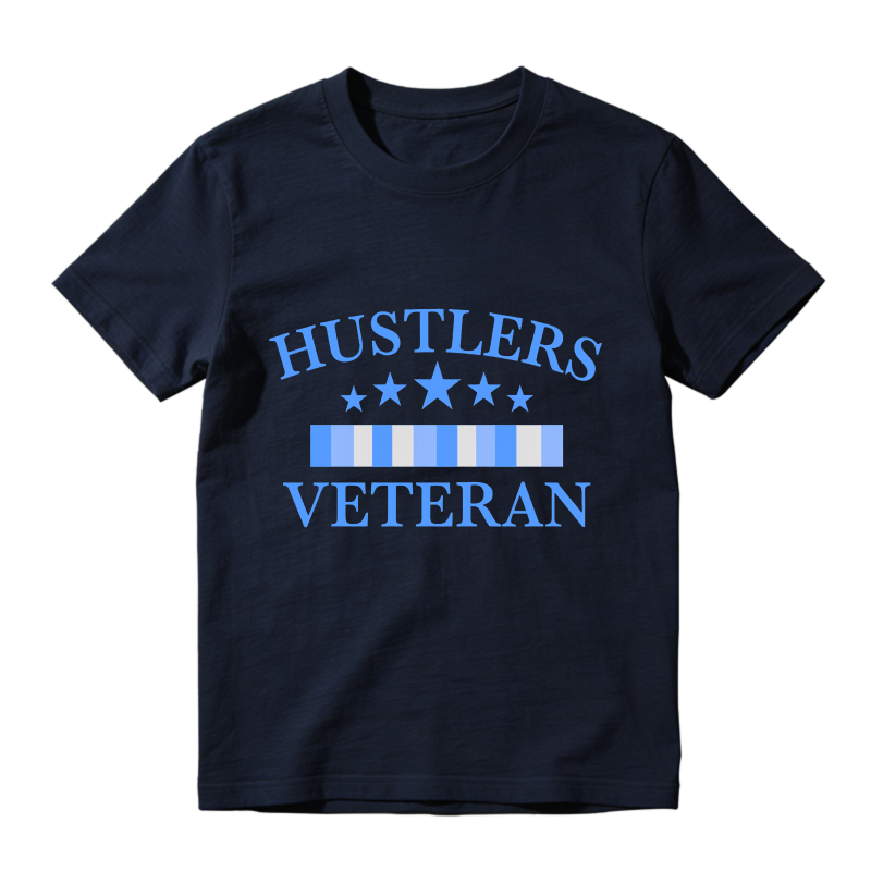 Hustlers Veteran With Stars And Stripes Design Shirt To Match Jordan 14 Black And University Blue Sneaker Match Shirt