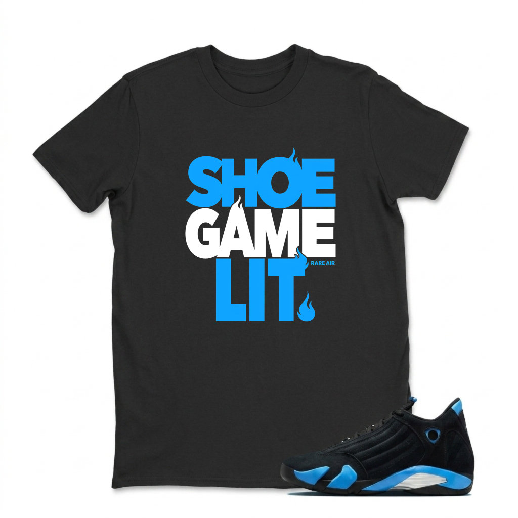 Shoe Game Lit Sneaker T Shirt Matching Jordan 14 University Blue