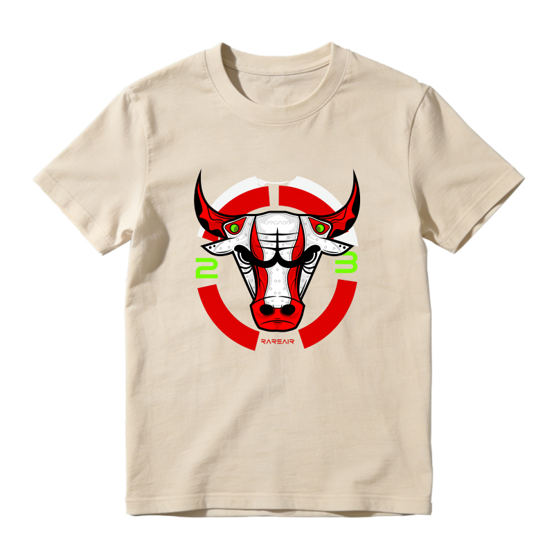 Bull Head With Red Horns And Numbers Sneaker T Shirt Matching Jordan 13 OG Chicago Red/White