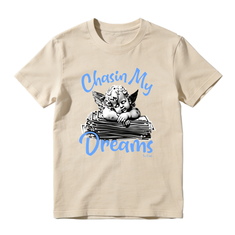 Chasin My Dreams Angel With Money Stack Shirt To Match Jordan 14 Black And University Blue Sneaker Match Shirt