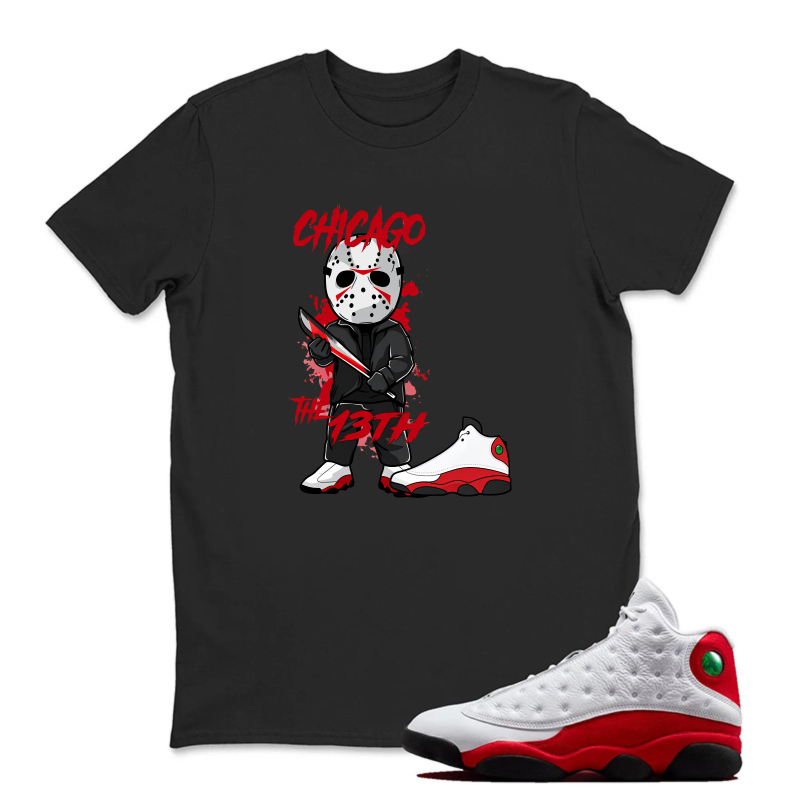 Chicago The 13th Jason Sneaker T Shirt Matching Jordan 13 OG Chicago Red/White
