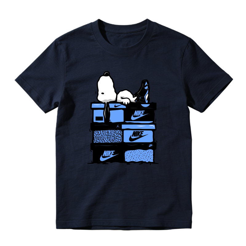 Snoopy Nike Shoes Stack Sneaker T Shirt Matching Jordan 14 University Blue
