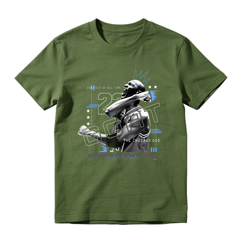Michael Jordan 23 G O A T Chicago God Shirt To Match Jordan 14 Black And University Blue Sneaker Match Shirt