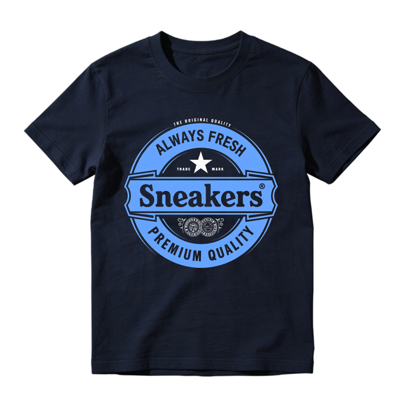 Always Fresh Sneakers Premium Quality Logo Shirt To Match Jordan 14 Black And University Blue - Sneaker Match Shirt