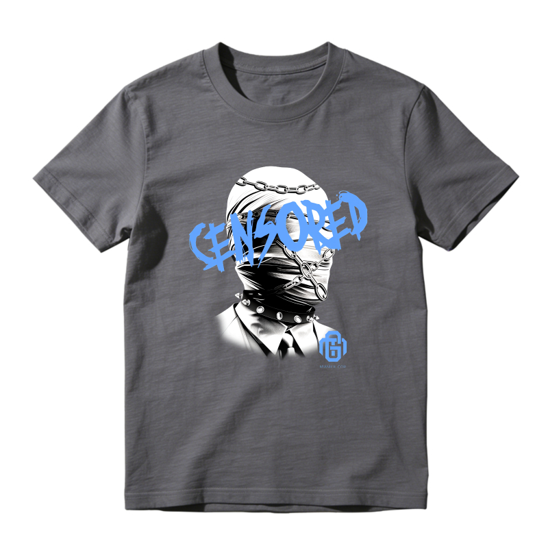 Censored Masked Figure With Chain And Tie Sneaker T Shirt Matching Jordan 14 University Blue
