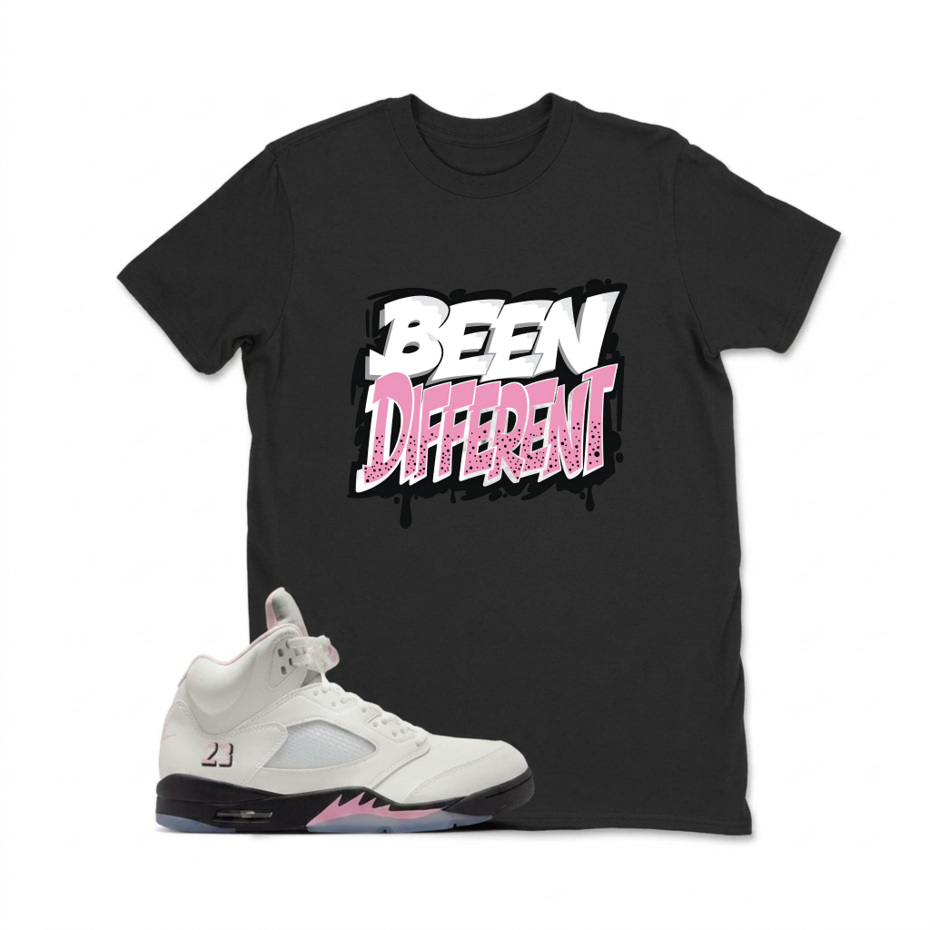 Been Different Graffiti Style Print Sneaker T Shirt Matching  Air Jordan 5 Retro OG AJ5 Medium Soft Pink