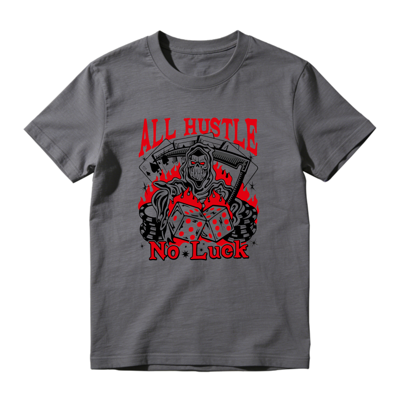 All Hustle No Luck Skull Dice And Cards Design Shirt To Match Air Jordan 13 Chicago - Sneaker Match Shirt