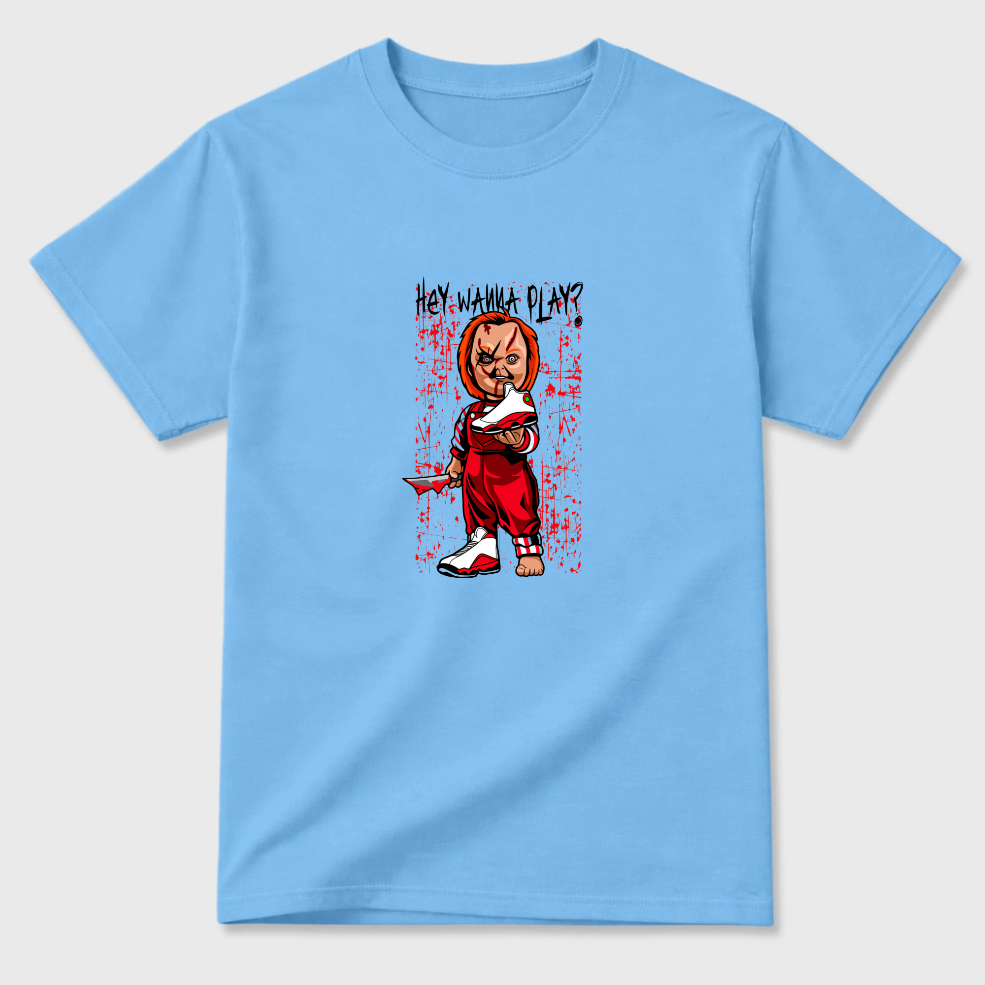 Chucky Doll With Knife And Text Sneaker T Shirt Matching Jordan 13 OG Chicago Red/White