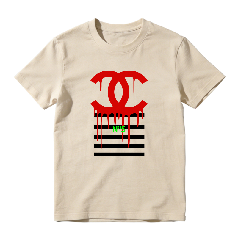Chanel Logo Drip Design Shirt To Match Air Jordan 13 Chicago - Sneaker Match Shirt