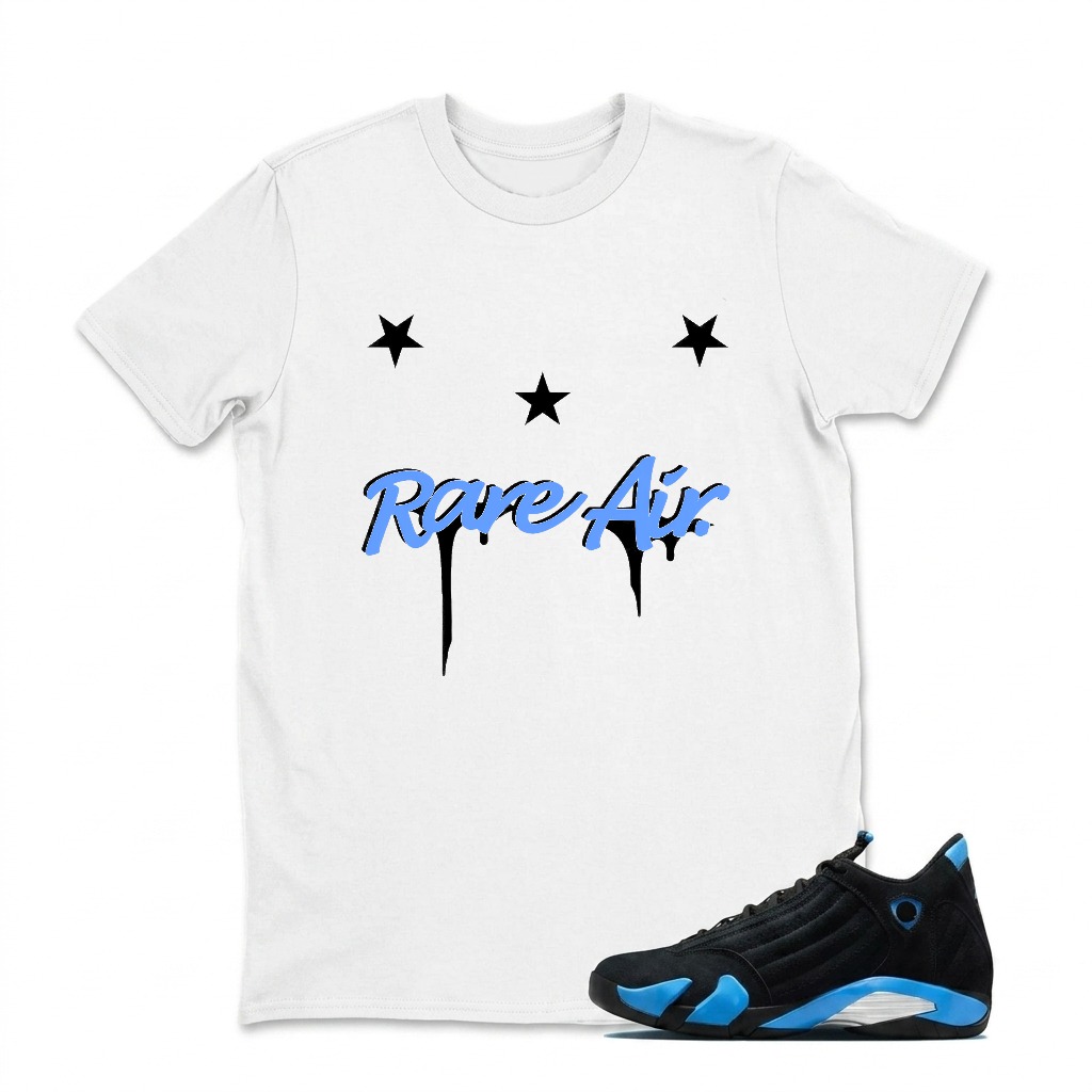 Rare Air Stars Drip Design Sneaker T Shirt Matching Jordan 14 University Blue