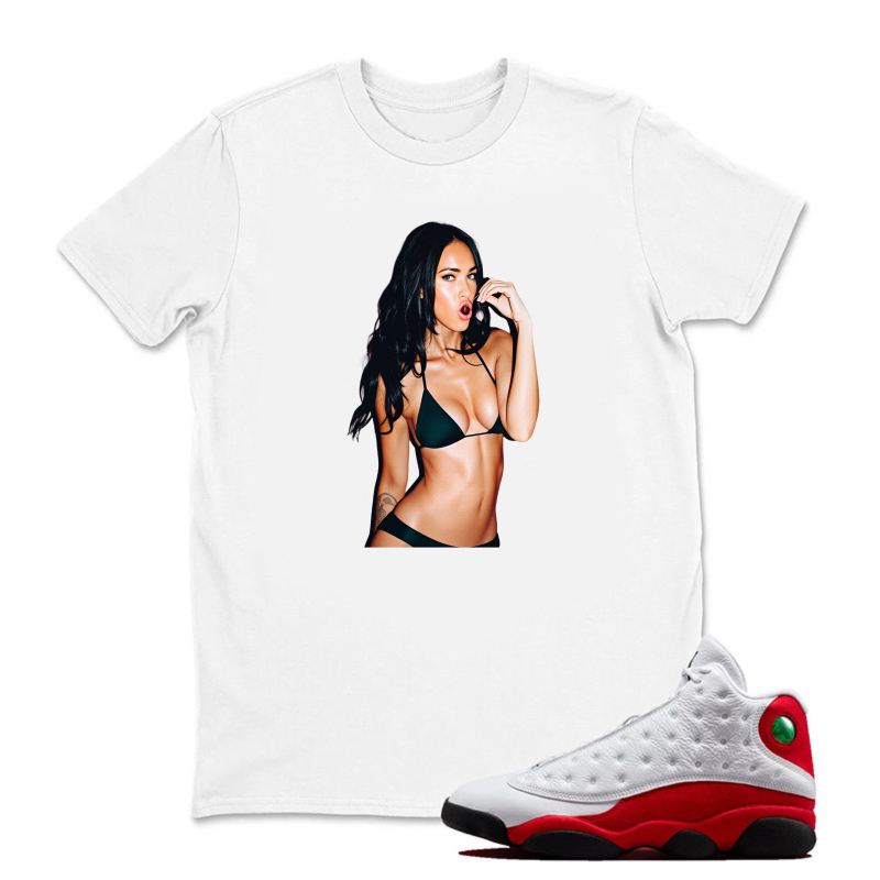 Woman In Bikini Pose Sneaker T Shirt Matching Jordan 13 OG Chicago Red/White